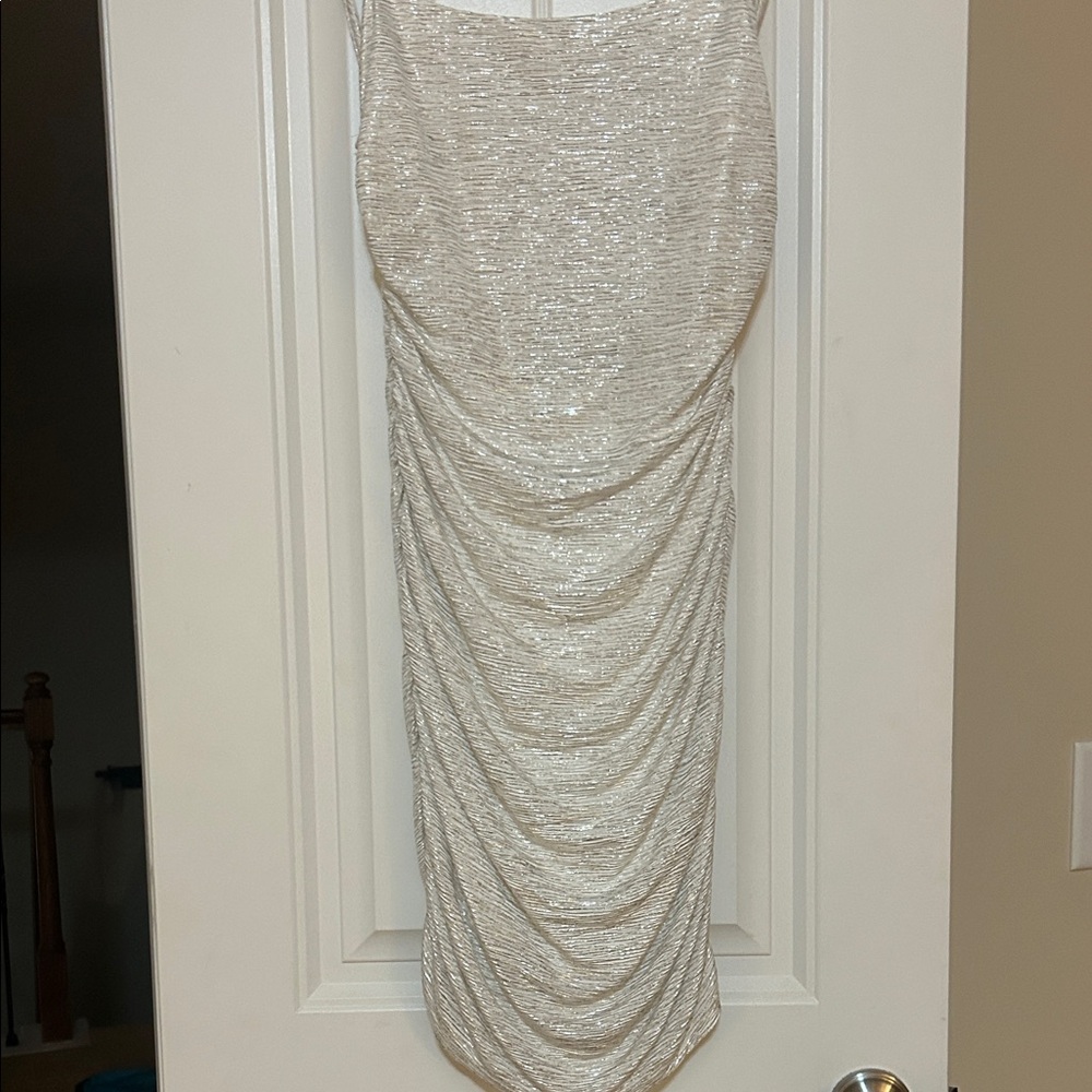 City Studio Strapless Cream Dress